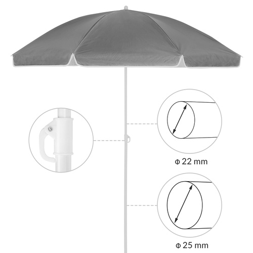 PARASOL OGRODOWY POCHYLNY ŚREDNICA 200CM ANTRACYT