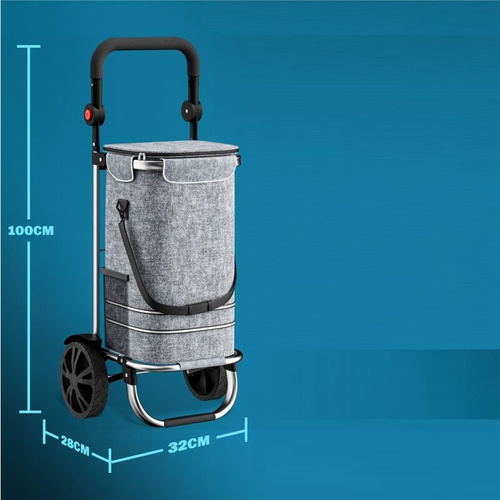 SKŁADANY WÓZEK TORBA NA ZAKUPY NA KÓŁKACH SZARY 