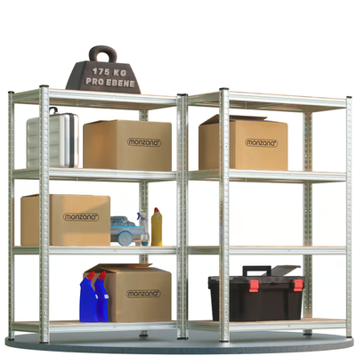 2x METALOWY REGAŁ MAGAZYNOWY DO GARAŻU 4 PÓŁKI 700 KG