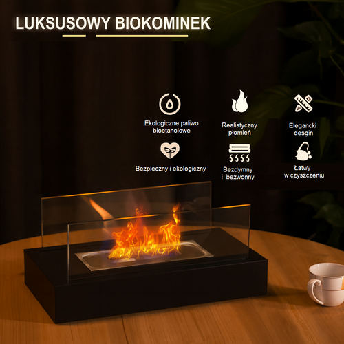 BIOKOMINEK WOLNOSTOJĄCY STOŁOWY DO DOMU OGRODU TARAS 35x18x15 cm