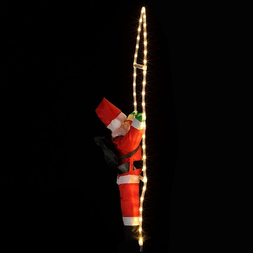 ŚWIĘTY MIKOŁAJ NA DRABINIE XL LED OZDOBA PILOT