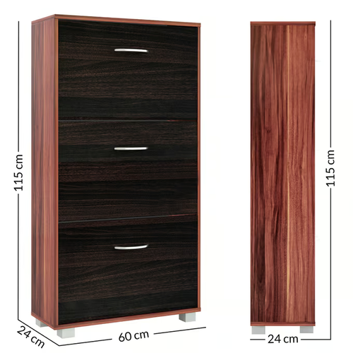 SZAFKA PÓŁKA REGAŁ 3 SZUFLADY NA BUTY CZARNY