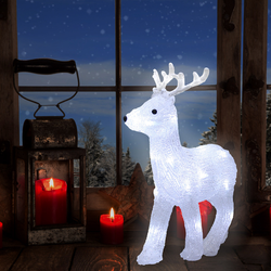 FIGURKA ŚWIĄTECZNA RENIFER AKRYLOWA LED 32 CM OZDOBA