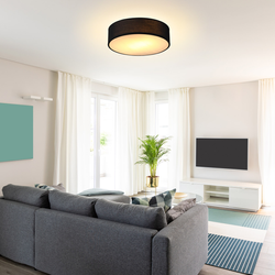 LAMPA SUFITOWA CZARNA PLAFON TKANINA 38cm