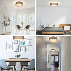 LAMPA SUFITOWA SZARA PLAFON TKANINA 38cm