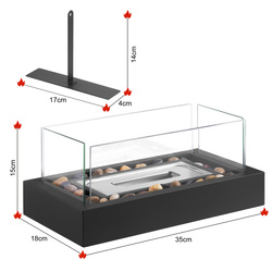 BIOKOMINEK WOLNOSTOJĄCY STOŁOWY DO DOMU OGRODU TARAS 35x18x15 cm