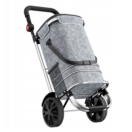 SKŁADANY WÓZEK TORBA NA ZAKUPY NA KÓŁKACH SZARY 