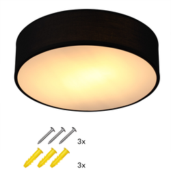 LAMPA SUFITOWA CZARNA PLAFON TKANINA 38cm