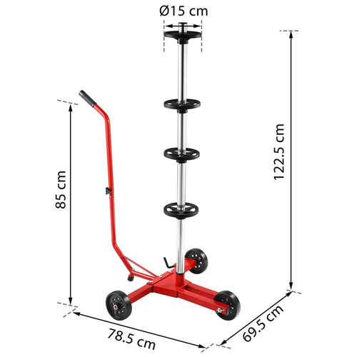 STOJAK NA OPONY FELGI KOŁA DO GARAŻU MAX DO 225mm