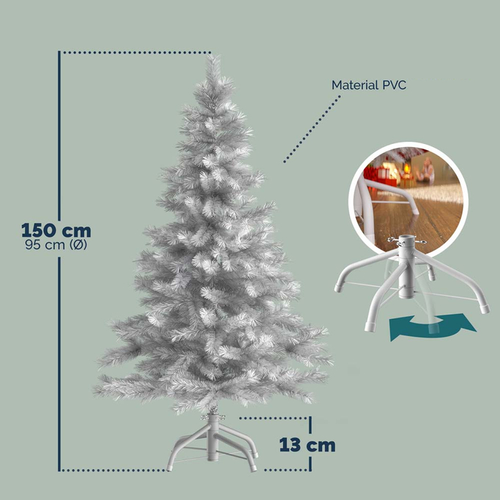 CHOINKA SZTUCZNA BIAŁA 150 CM DRZEWKO ŚWIĄTECZNE ZE STOJAKIEM