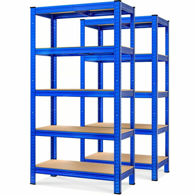 2x METALOWY REGAŁ MAGAZYNOWY DO GARAŻU NIEBIESKI 875kg 180x90x40cm