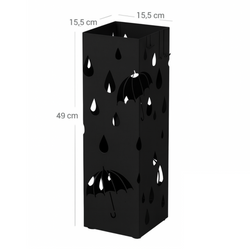 STOJAK NA PARASOLE PARASOLNIK Z OCIEKACZEM CZARNY