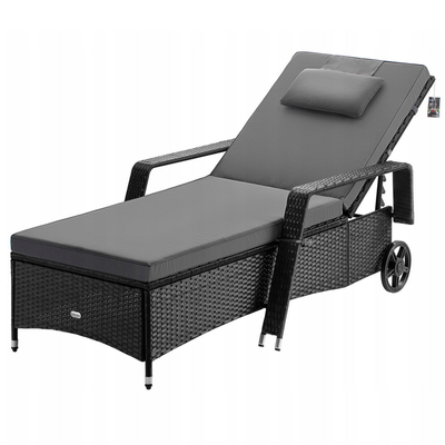 LEŻAK OGRODOWY FOTEL LEŻANKA POLIRATTAN