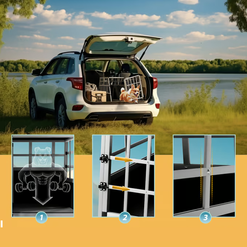 KLATKA TRANSPORTER DLA PSA ALUMINIUM 89x70x51cm 