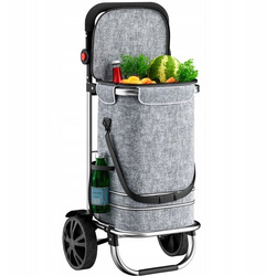 SKŁADANY WÓZEK TORBA NA ZAKUPY NA KÓŁKACH SZARY 