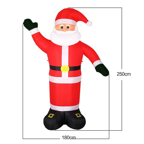 MIKOŁAJ DMUCHANY POMPOWANY ŚWIECĄCY OZDOBA 250cm