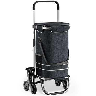 SKŁADANY WÓZEK TORBA NA ZAKUPY NA KÓŁKACH CZARNY