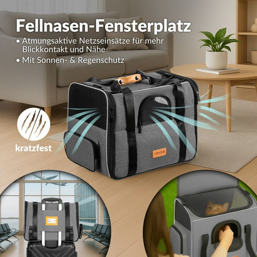 TORBA TRANSPORTOWA TRANSPORTER DLA PSA KOTA  44x34x31cm do 20kg Szary