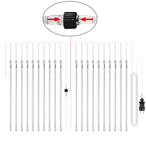 LAMPKI ŚWIĄTECZNE SOPLE PADAJĄCY ŚNIEG BIAŁE 