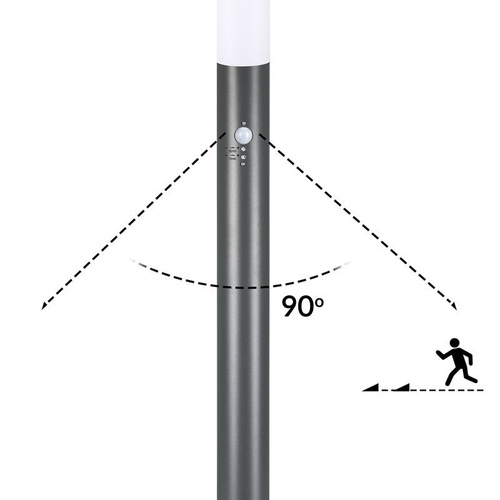 LAMPKA LAMPA OGRODOWA ANTRACYT 100cm CZUJNIK RUCHU