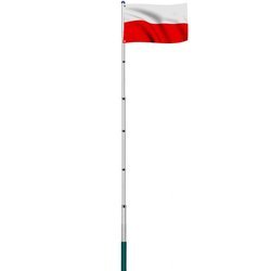 MASZT NA FLAGE TELESKOPOWY 6,3m +  POLSKA FLAGA