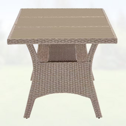 STOL OGRODOWY POLYRATTAN BLAT WPC 190x90x75cm KREM